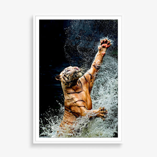 Large colorful wall art nature photography featuring tiger