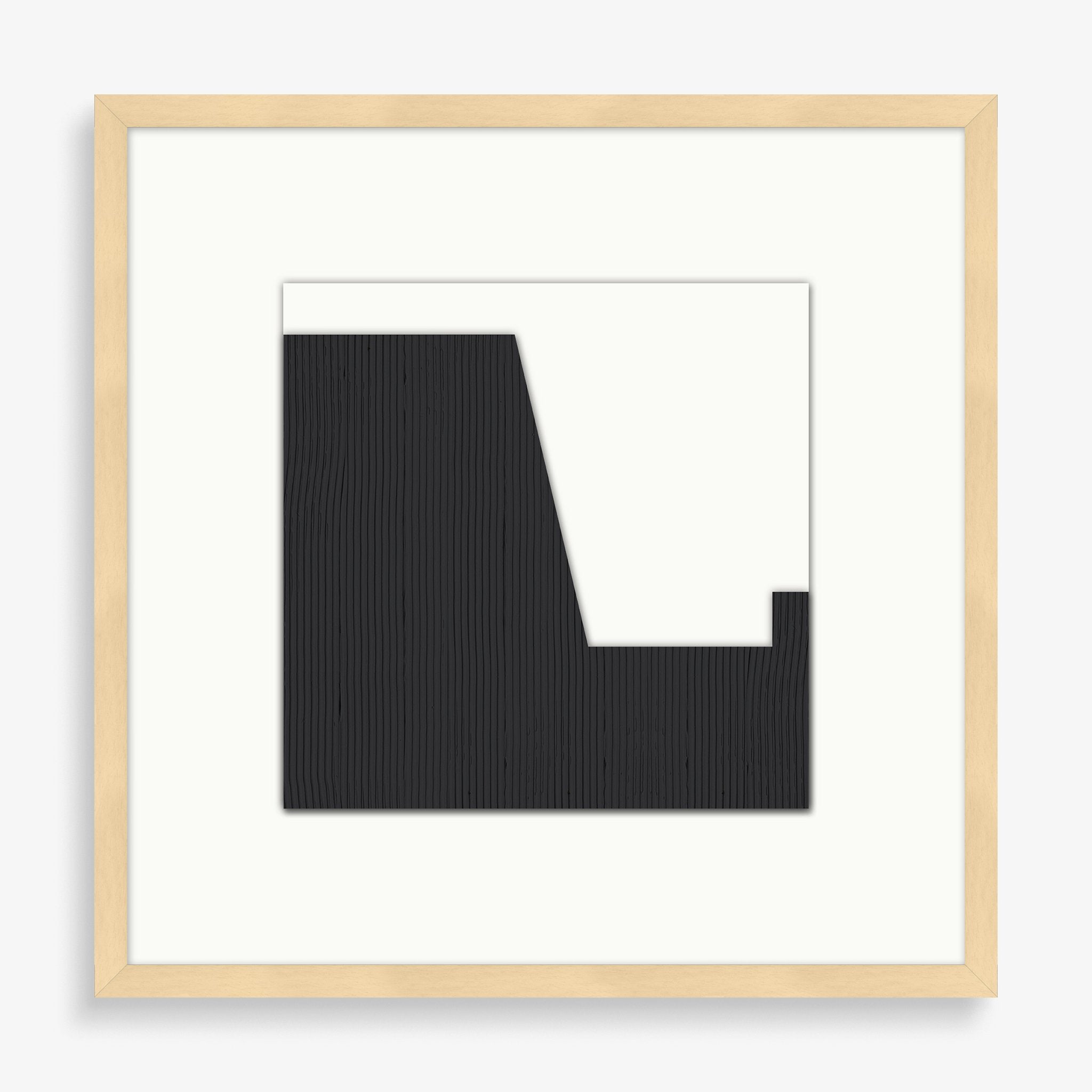 Geometric Inverse 3 - black and white abstract textured wall art piece ...