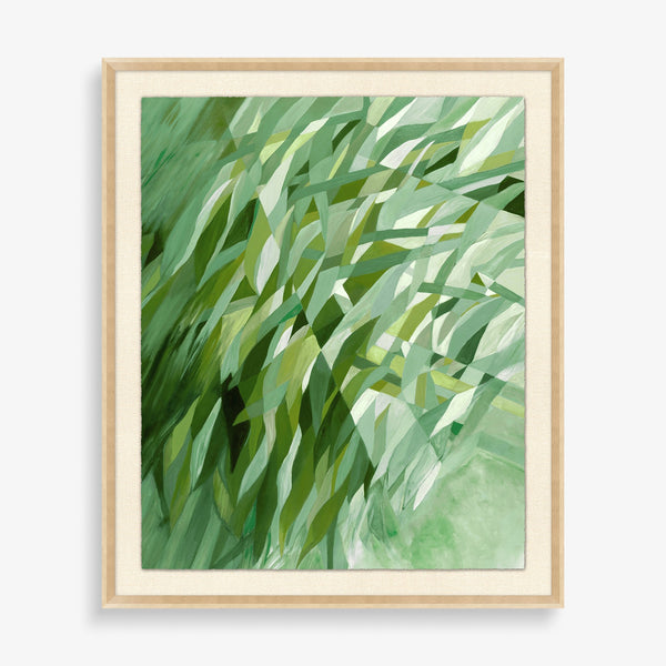 Bright, nautral green inspired abstract large wall art piece
