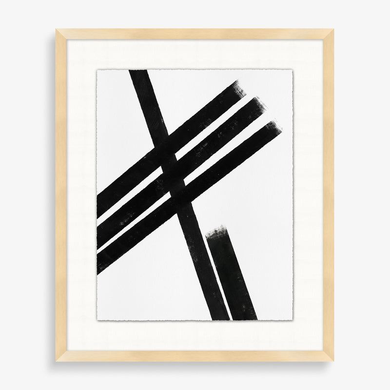 Large wall art featuring black lines in a pattern on white background.