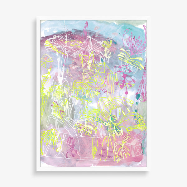 Large wall art featuring pastel floral design