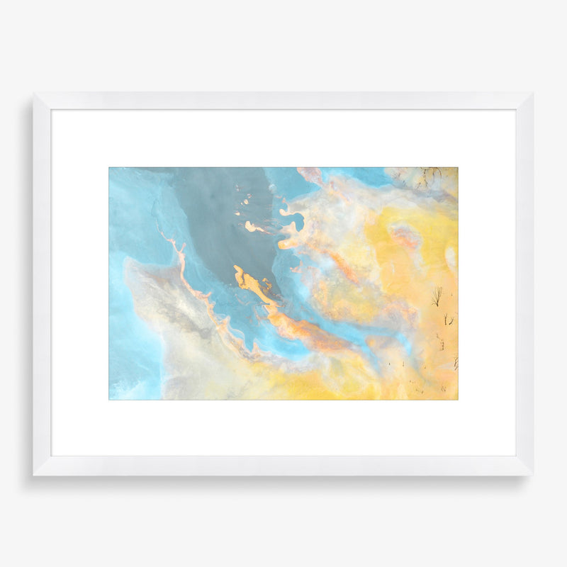 Large wall art: vibrant blue and yellow pastel