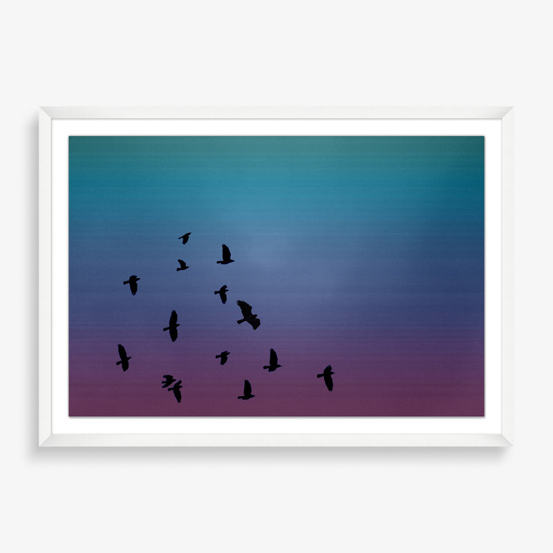 Large wall art abstract skyline with birds