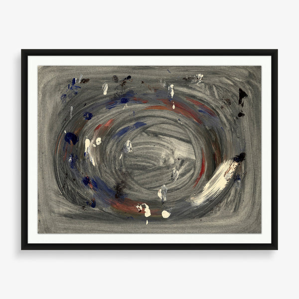 Large moody dark abstract paint stroke wall art piece 
