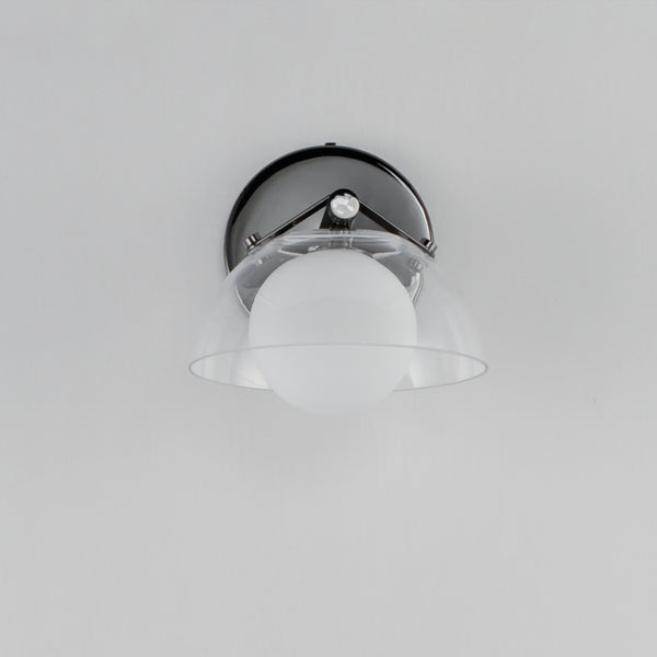 Domain 1-Light Wall Sconce - Clear/Black Nickel
