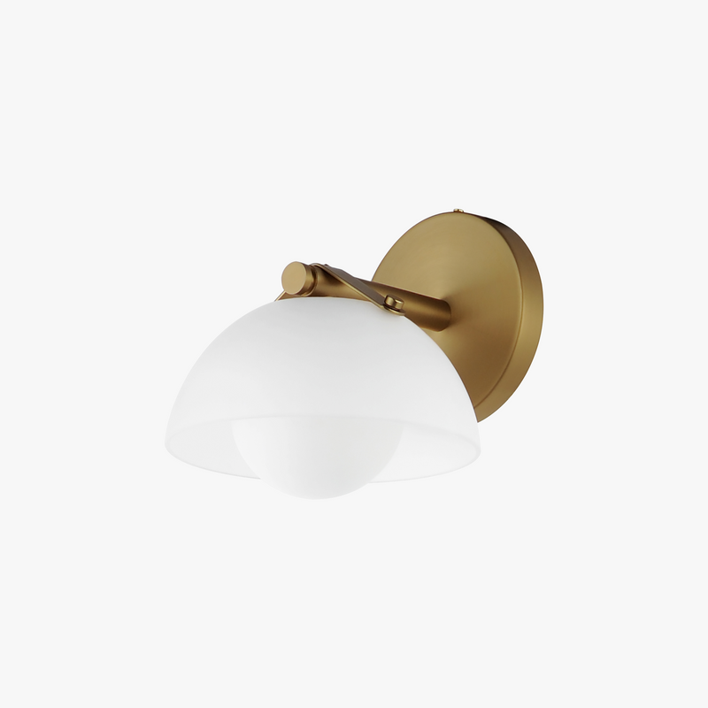 Domain 1-Light Wall Sconce - Frost/Brass