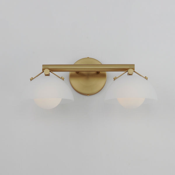 Domain 2-Light Wall Sconce - Frost/Brass