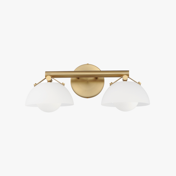Domain 2-Light Wall Sconce - Frost/Brass